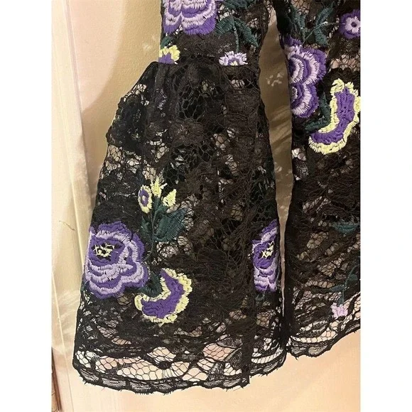 Closet London Women's Floral Lace High Neck Blouse Top Size 6 Steampunk Romantic - Picture 5 of 11